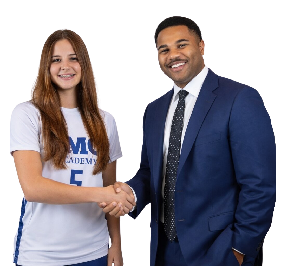 Jordan A. Cade with a student